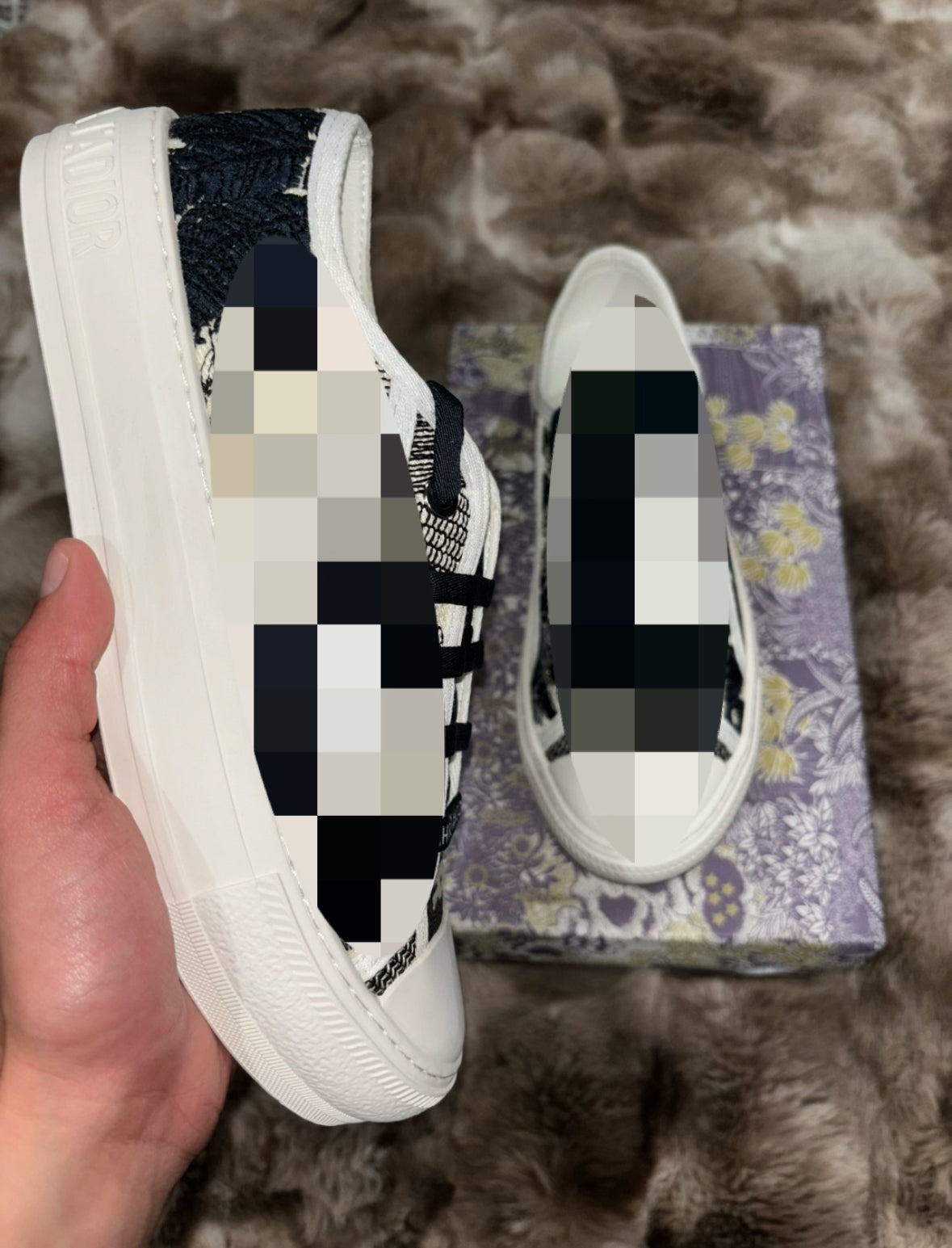 Adore White w Blue Low Tops