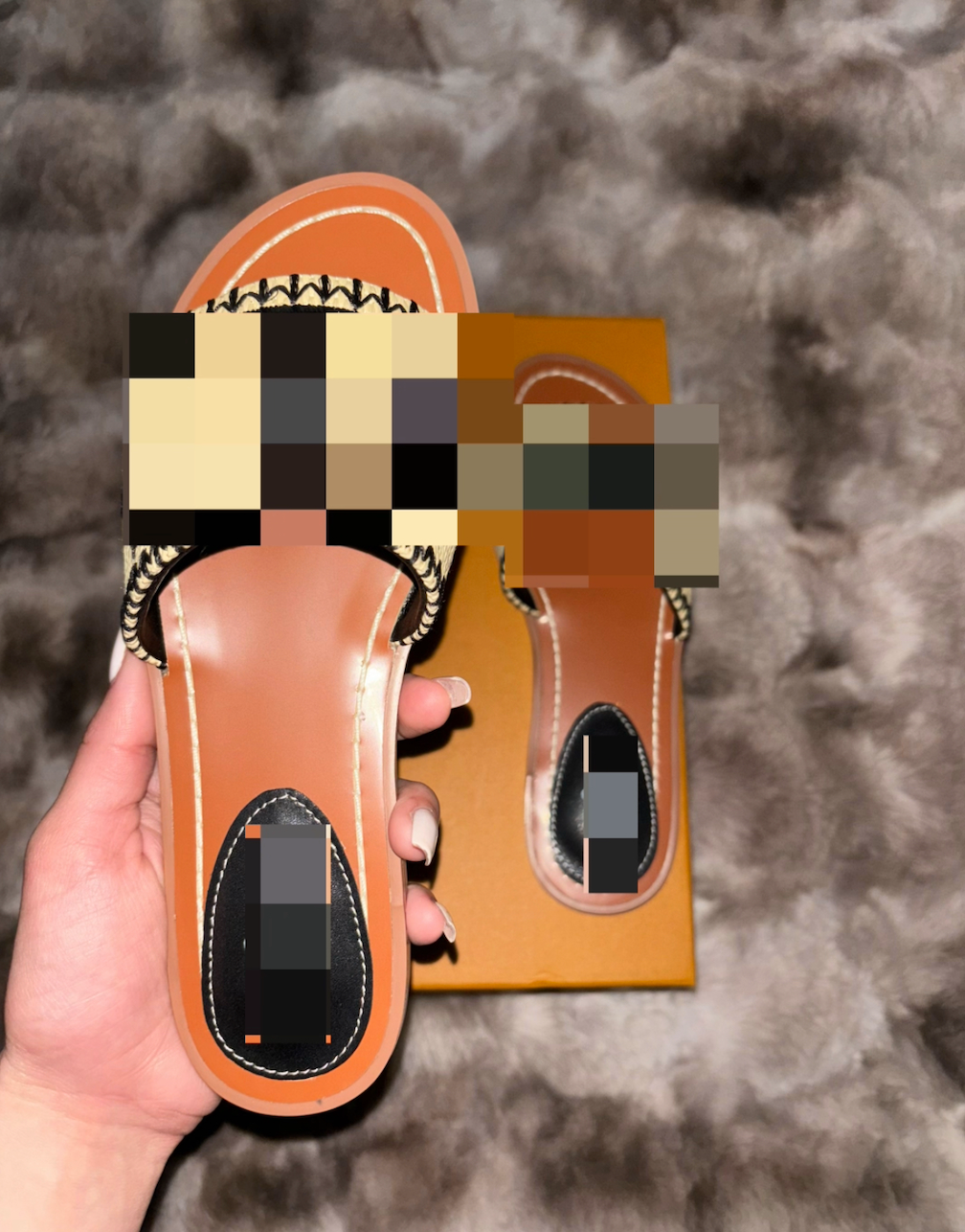 Woven Black Initial Slides