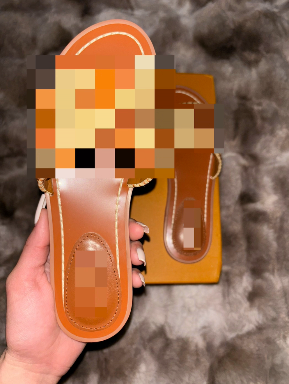 Woven Tan Initial Slides
