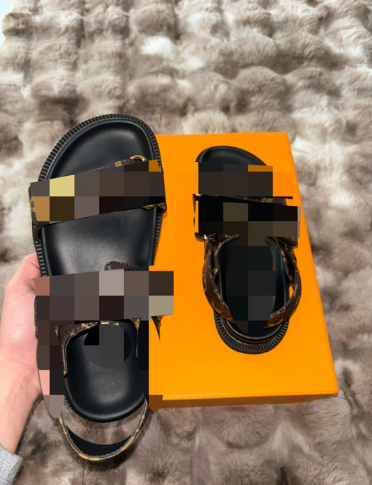 Brown LV/ Walker Sandals